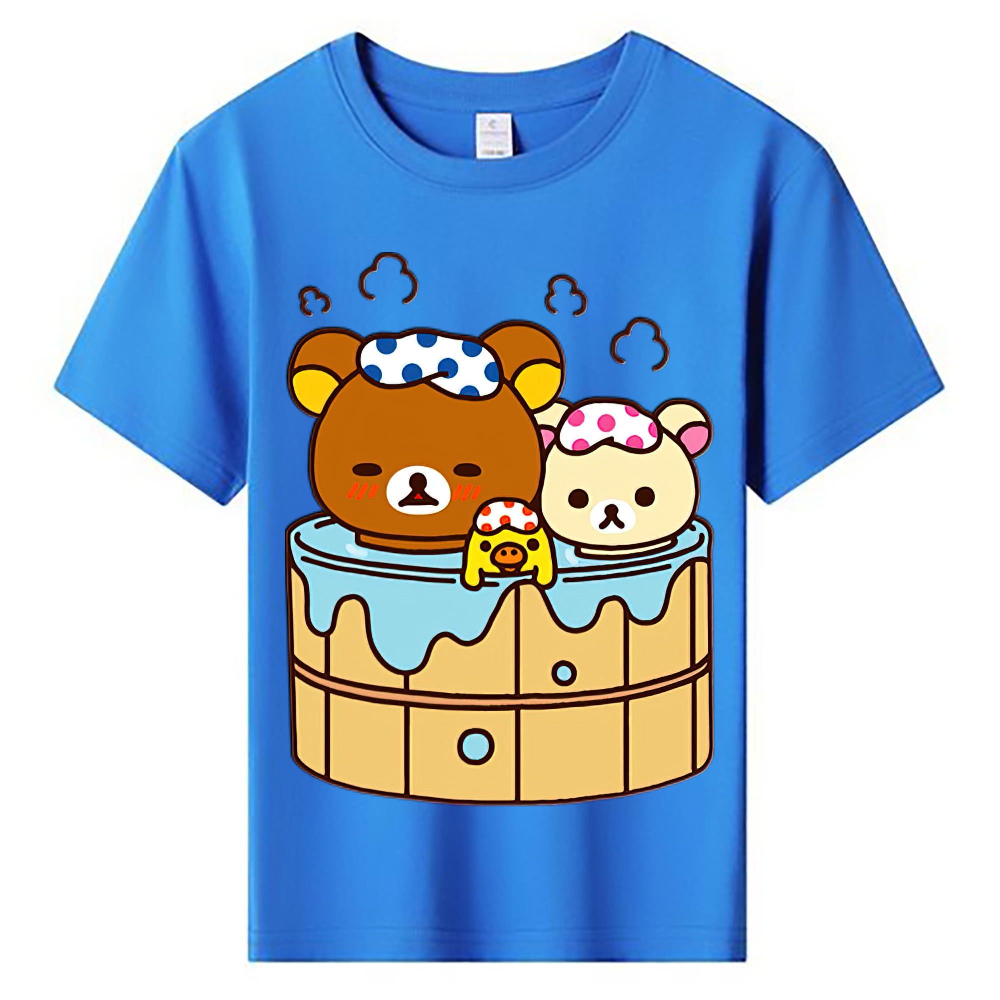 （画像用） リラックマ リラックマ キイロイトリ Rilakkuma Korilakkuma Kiiroitori 綿100％キッズTシャツ（フロントプリント）